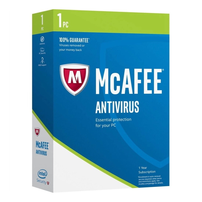 Антивирус McAfee ​​​​​​​Antivirus + WinZip Standard MCFESDWZ21STDML (Первичная лицензия)