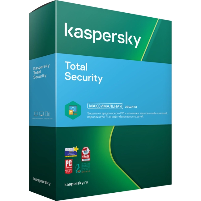 Антивирус Kaspersky Total Security 2019 Box 2-Device; KL19492UBFR_19 (Продление лицензии)