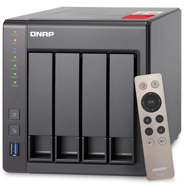 Дисковая системы хранения данных СХД Qnap Сетевой RAID-накопитель, 4 отсека для HDD, HDMI-порт. Intel Celeron J1900 2,0 ГГц TS-451+-2G (Tower)