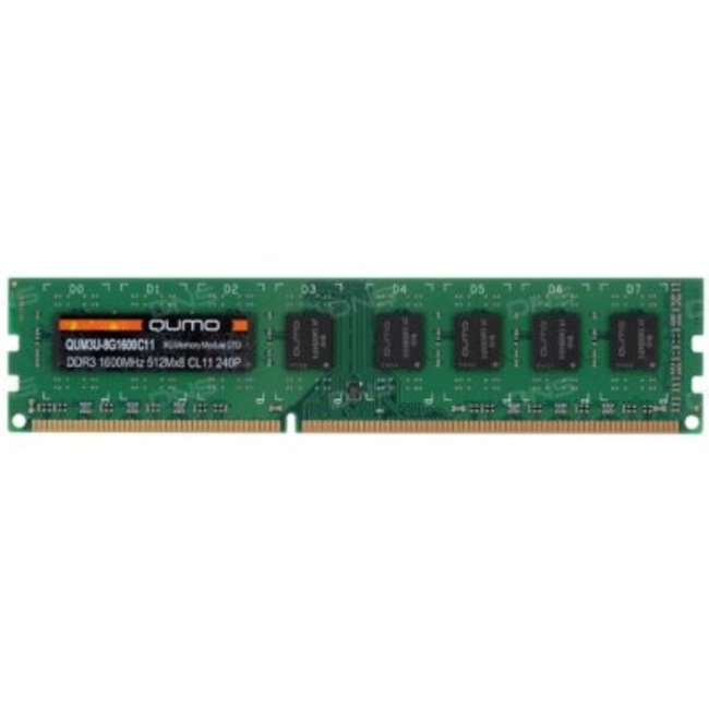 ОЗУ Qumo DDR3 DIMM 8GB QUM3U-8G1600C11L (DIMM, DDR3, 8 Гб, 1600 МГц)