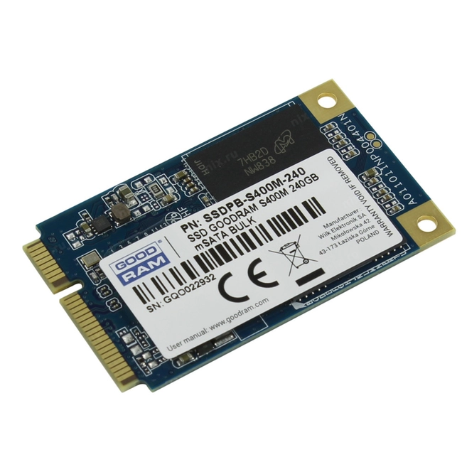 Внутренний жесткий диск GoodRam S400M SSD 240GB SSDPB-S400M-240 (SSD (твердотельные), 240 ГБ, mSATA, SATA)