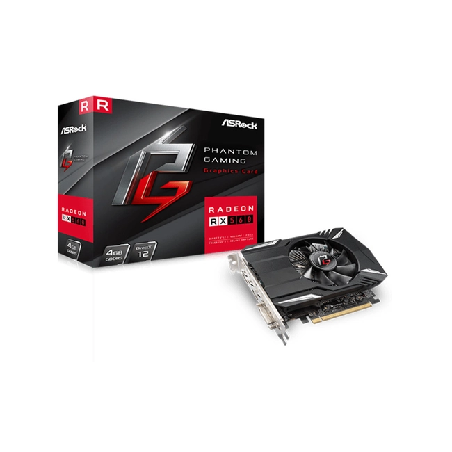Видеокарта ASRock Phantom Gaming Radeon RX560 4G PHANTOM G R RX560 4G (4 ГБ)