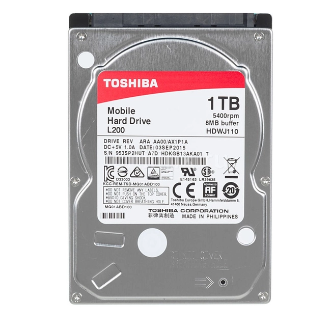 Внутренний жесткий диск Toshiba Жесткий диск SATA-III 1Tb HDWL110EZSTA (HDD (классические), 1 ТБ, 2.5 дюйма, SATA)