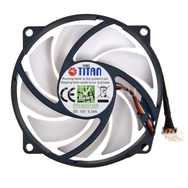 Охлаждение Titan Вентилятор 80x80x25mm 4-pin 10-27dB Ret TFD-9525H12ZP/KU(RB) (Для системного блока)