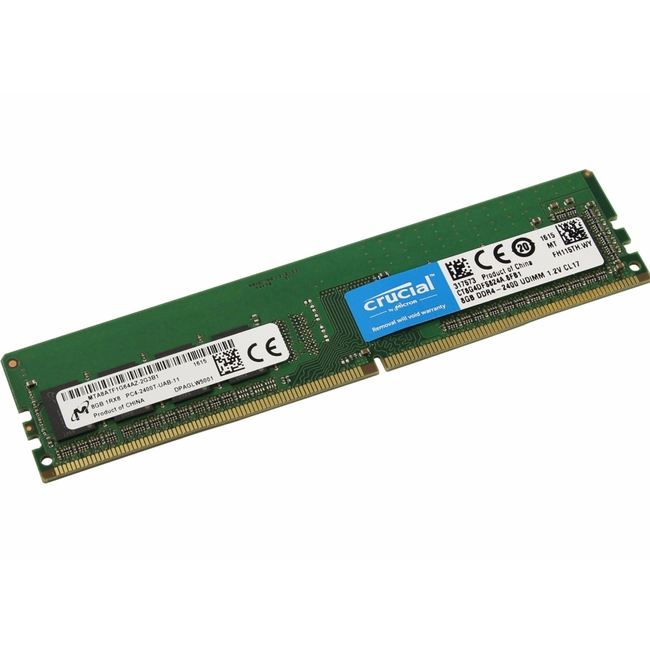 ОЗУ Crucial 8GB DDR4 2400 MHz Crucial PC4-19200 CT8G4DFS824A (DIMM, DDR4, 8 Гб, 2400 МГц)