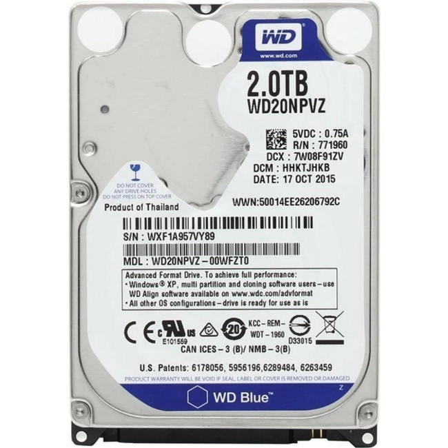 Внутренний жесткий диск Western Digital WD20NPVZ (HDD (классические), 2 ТБ, 2.5 дюйма, SATA)