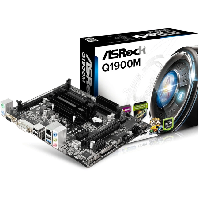 Материнская плата ASRock Q1900M (micro-ATX, Установлен Intel Celeron J1900)