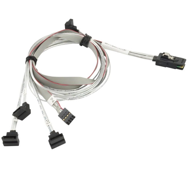 Кабель интерфейсный Supermicro MiniSAS to 4x SATA 70/60/50/50/70cm CBL-0288L (SAS кабель)