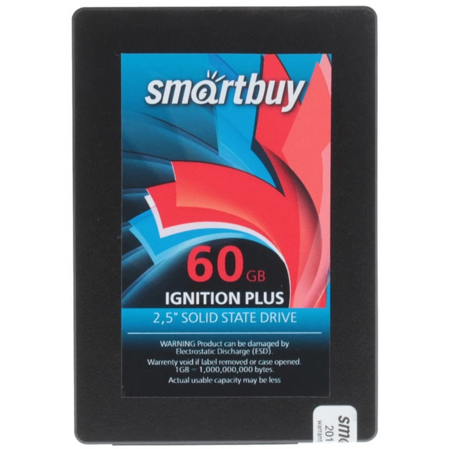 Внутренний жесткий диск SmartBuy Ignition PLUS SB060GB-IGNP-25SAT3 (SSD (твердотельные), 60 ГБ, 2.5 дюйма, SATA)
