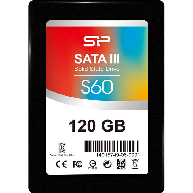 Внутренний жесткий диск Silicon Power S60 SP120GBSS3S60S25 (SSD (твердотельные), 120 ГБ, 2.5 дюйма, SATA)