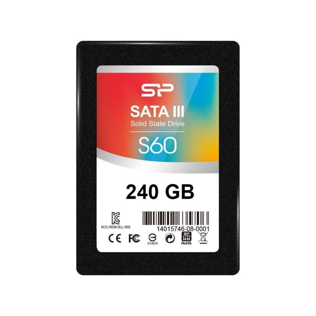 Внутренний жесткий диск Silicon Power S60 SP240GBSS3S60S25 (SSD (твердотельные), 240 ГБ, 2.5 дюйма, SATA)