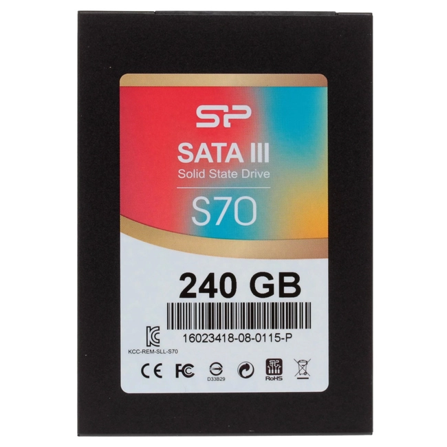 Внутренний жесткий диск Silicon Power S70 SP240GBSS3S70S25 (SSD (твердотельные), 240 ГБ, 2.5 дюйма, SATA)