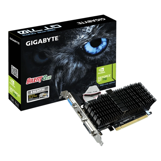 Видеокарта Gigabyte GeForce GT 710 v2.0 GV-N710SL-1GLV2.0 (1 ГБ)