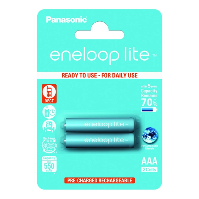 Батарейка Panasonic Eneloop Lite AAA 550 mAh/2B BK-4LCCE/2BE