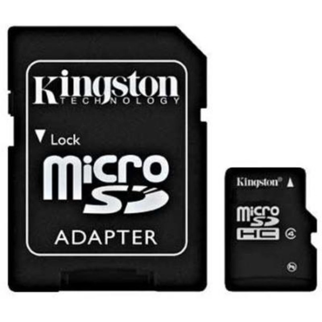 Флеш (Flash) карты Kingston microSDHC 16GB Class 4 + ADP SDC4/16GB (16 ГБ)
