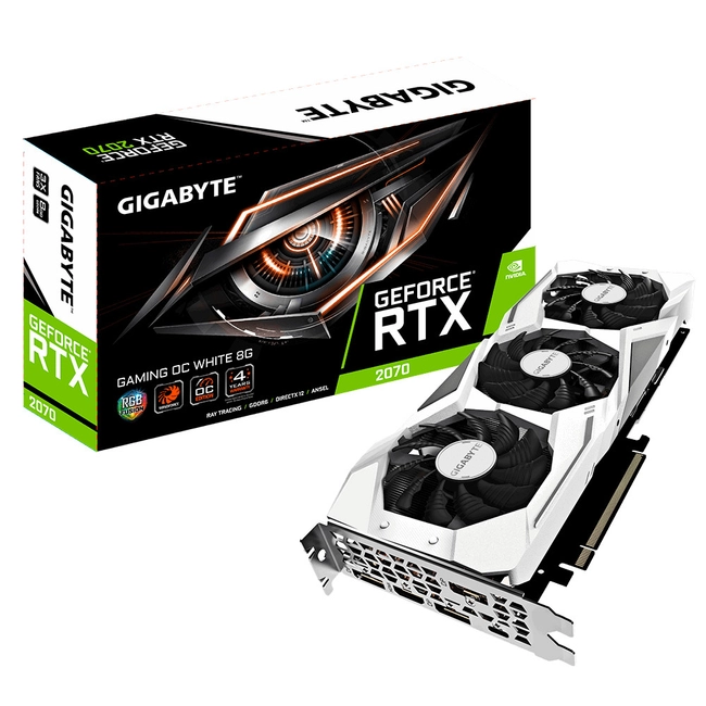 Видеокарта Gigabyte GeForce RTX 2070 GAMING OC WHITE GV-N2070GAMINGOC WHITE-8GC (8 ГБ)