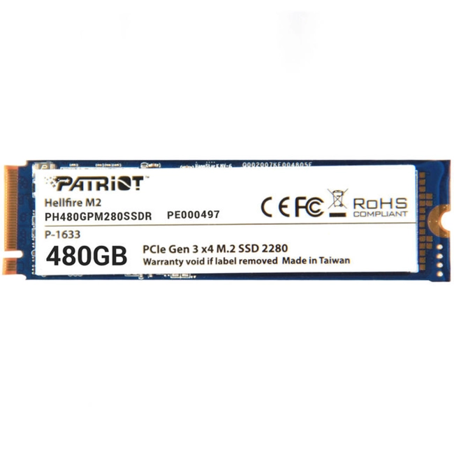 Внутренний жесткий диск Patriot HellFire PH480GPM280SSDR (SSD (твердотельные), 480 ГБ, M.2, SATA)