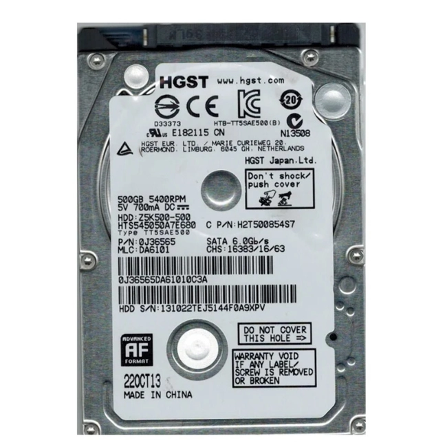 Внутренний жесткий диск Western Digital HTS545050A7E680 HTS545050A7E680 (0J38065) (HDD (классические), 500 ГБ, 2.5 дюйма, SATA)