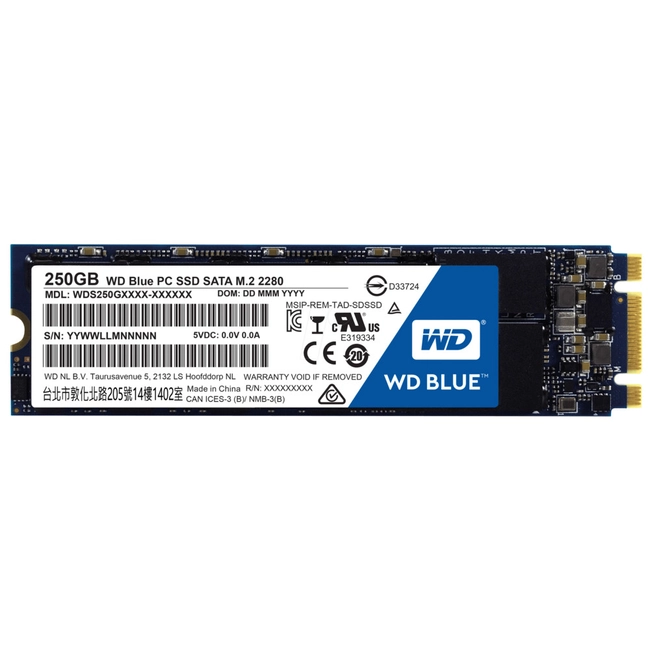 Внутренний жесткий диск Western Digital BLUE M.2 2280 WDS250G1B0B (256 ГБ, M.2, SATA)