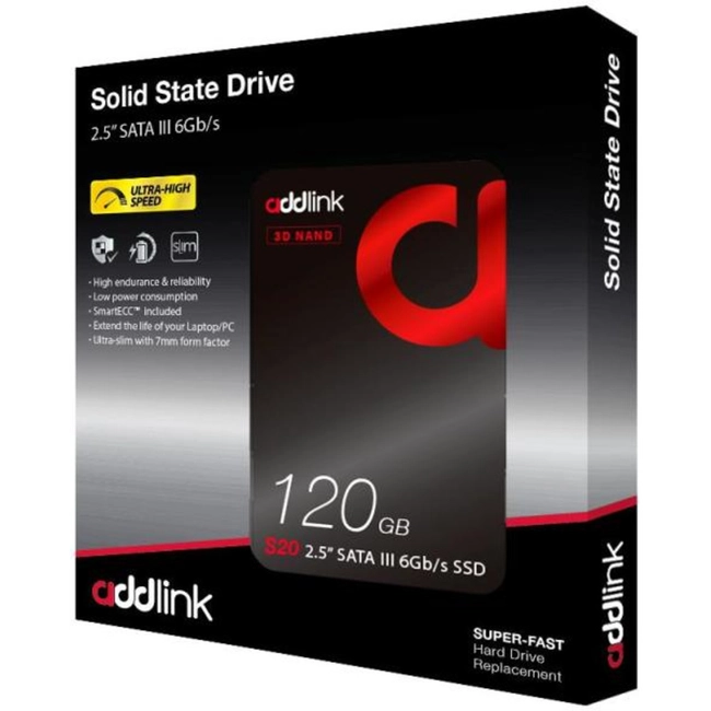 Внутренний жесткий диск Addlink ad120GBS20S3S (SSD (твердотельные), 120 ГБ, 2.5 дюйма, SATA)