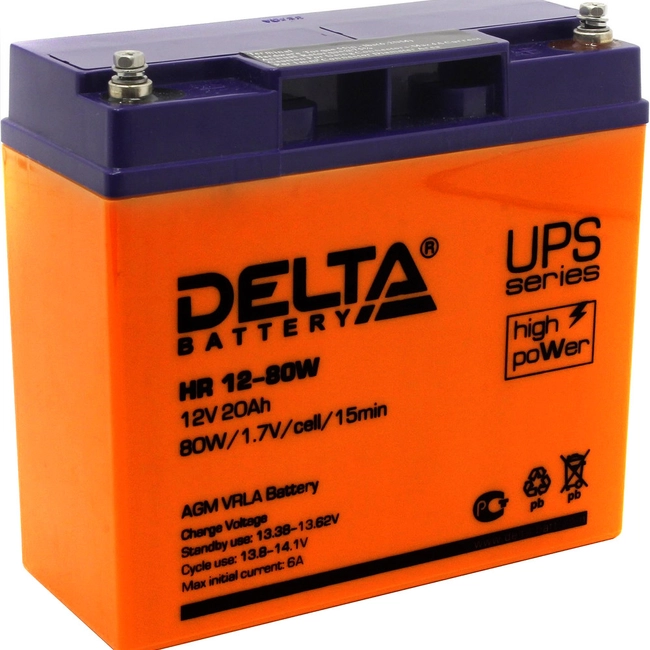 Сменные аккумуляторы АКБ для ИБП Delta Battery HR12-80W (12 В)