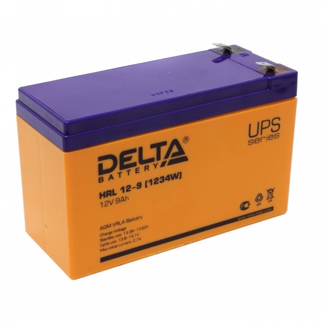 Сменные аккумуляторы АКБ для ИБП Delta Battery HRL 12-9 12V9Ah HRL 12-9 (1234W) (12 В)
