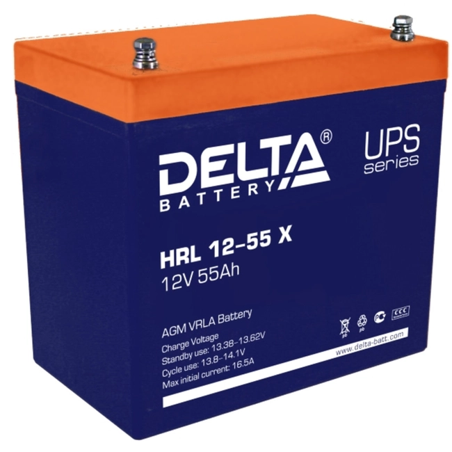Сменные аккумуляторы АКБ для ИБП Delta Battery HRL 12-55 X (12 В)