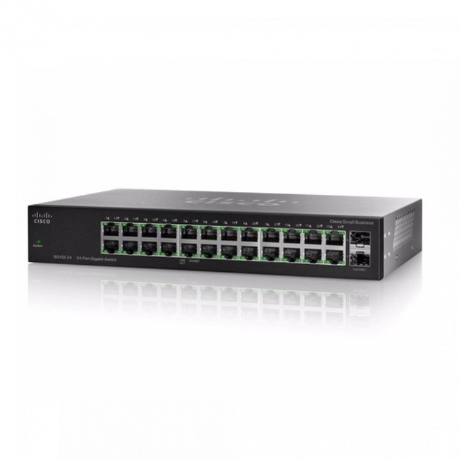 Коммутатор Cisco SG112-24-EU (1000 Base-TX (1000 мбит/с), 2 SFP порта)