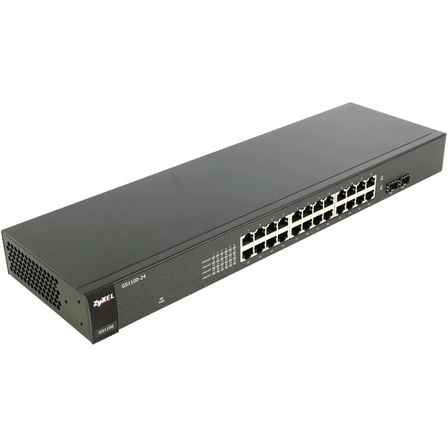 Коммутатор Zyxel GS1100-24-EU0101F (1000 Base-TX (1000 мбит/с), 2 SFP порта)