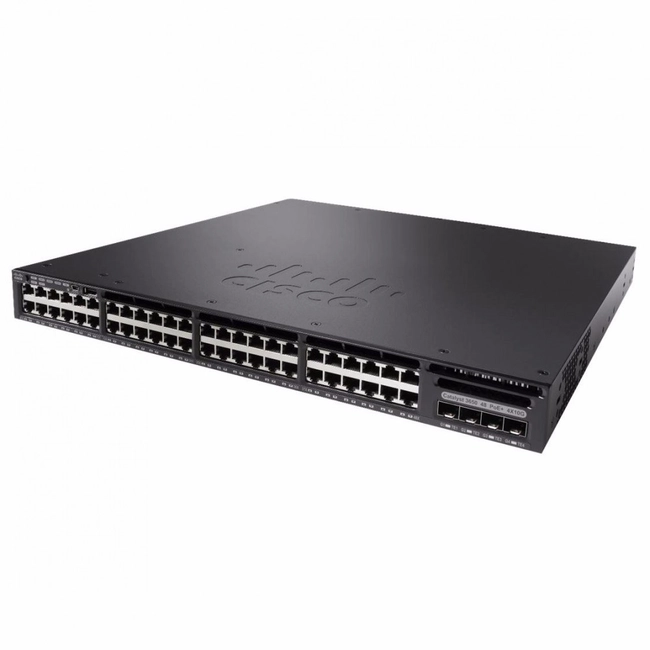 Коммутатор Cisco Catalyst 3650 48PD-E WS-C3650-48PD-E (1000 Base-TX (1000 мбит/с), 2 SFP порта)