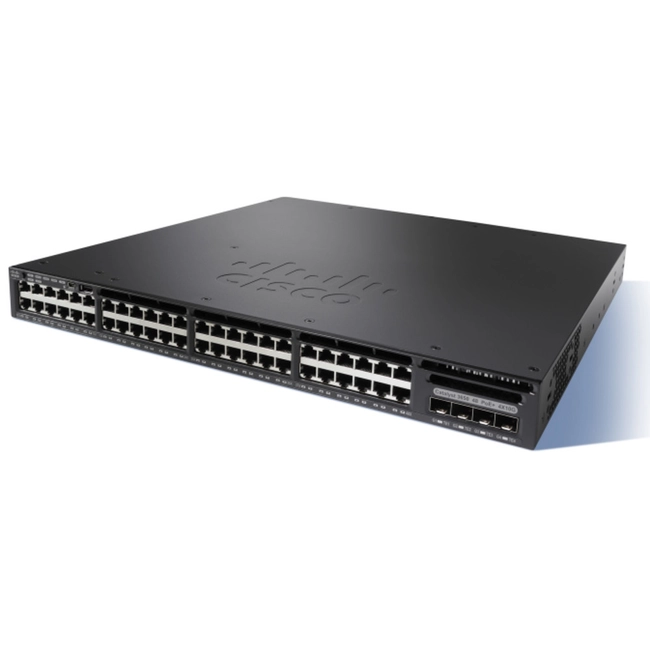 Коммутатор Cisco WS-C3650-48PD-S (1000 Base-TX (1000 мбит/с), 2 SFP порта)
