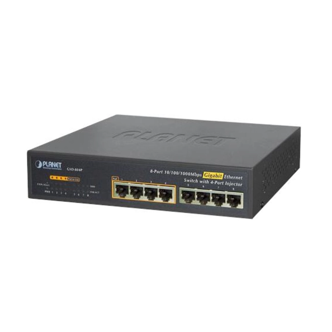 Коммутатор Planet Gigabit Ethernet Switch 8-port 10/100/1000mbps With 4-port Poe GSD-804P (1000 Base-TX (1000 мбит/с))