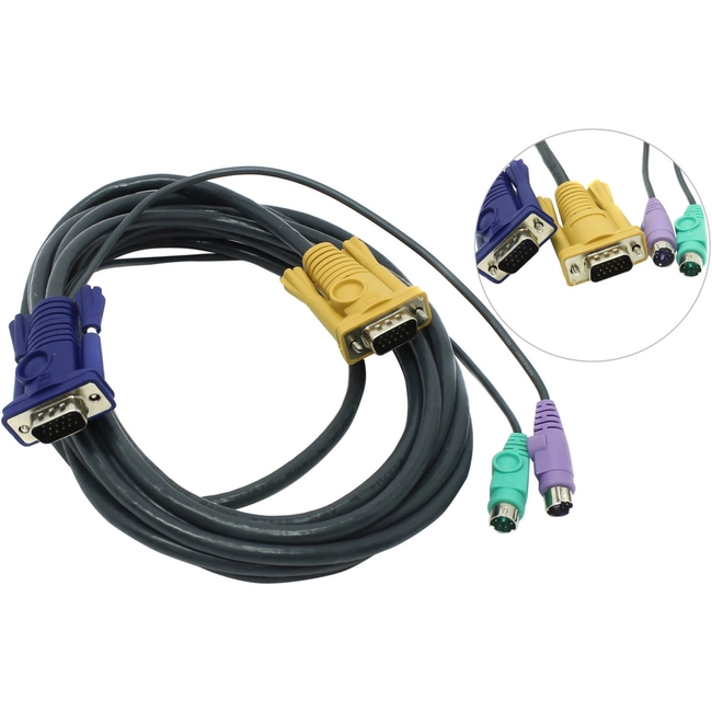 Кабель интерфейсный D-link кабель для KVM-переключателей с разъемами PS2, 5 м. DKVM-IPCB5